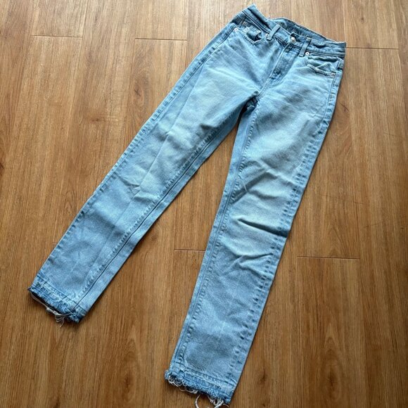 American Eagle Outfitters Denim - American Eagle Super High Rise Straight Leg Denim Jeans Blue Women’s Size 000
